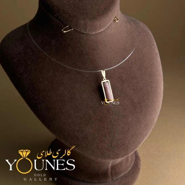 آویز طلا سنگ جاسپر